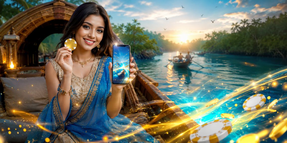 সুন্দরবনের পটভূমিতে মোবাইল পেমেন্ট করছেন একজন বাংলাদেশি মডেল